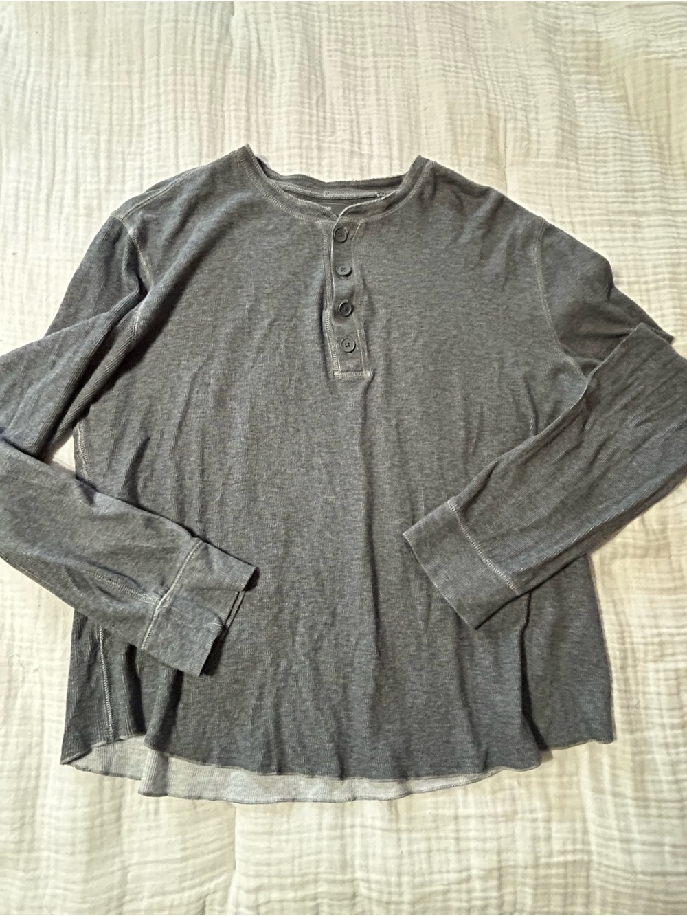 Vince Raw Edge Henley Long Sleeve